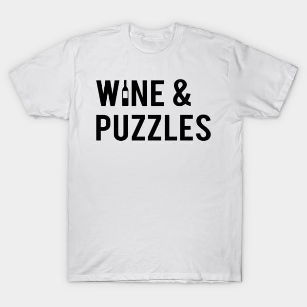 Wine and Puzzles T-Shirt by Mariteas